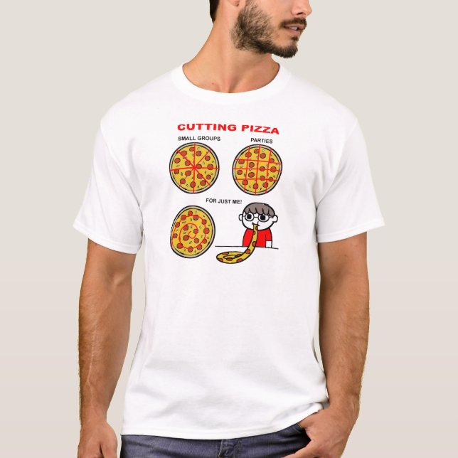 Pizza Funny T - Shirt schneiden (Vorderseite)