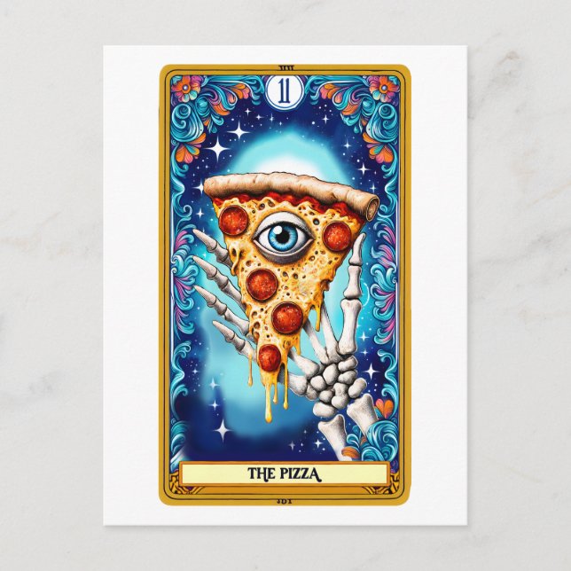 Pizza Funny Tarot Caed Postkarte (Vorderseite)