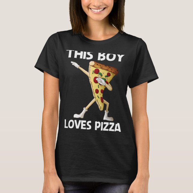 Pizza für Jungen Kinder Pizza Slice Italienisches  T-Shirt (Vorderseite)