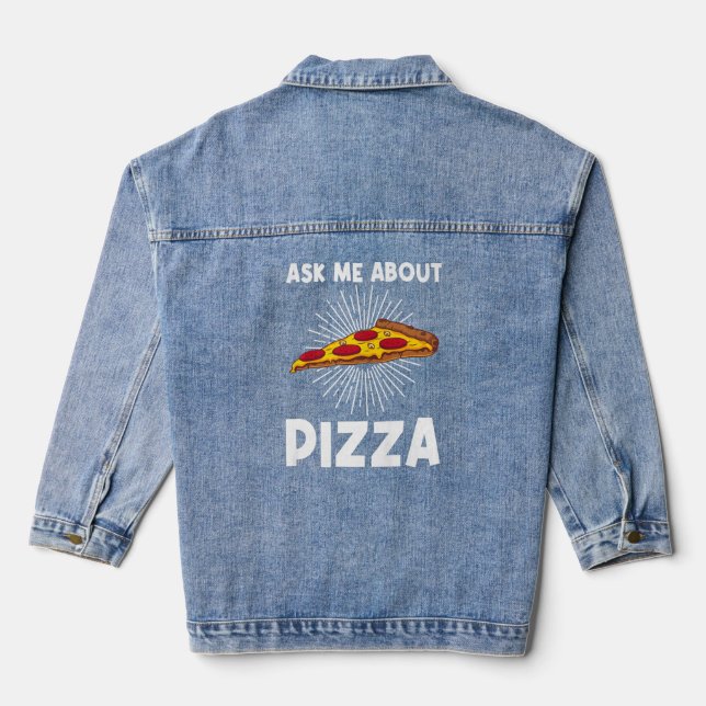 Pizza für Männer Frauen Kinder Italienische Pizza  Jeansjacke (Rückseite)