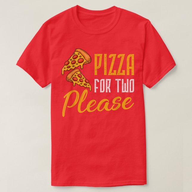 Pizza für zwei Pizzabäcker T-Shirt (Design vorne)