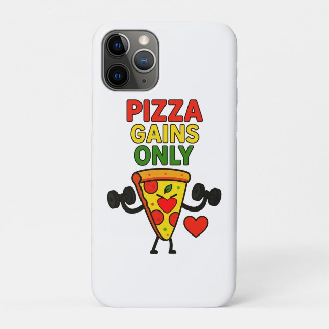 Pizza Gains only - Funny Fitness Pizza Lover Case-Mate iPhone Hülle (Rückseite)