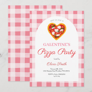 Pizza Galentine's Day Party Valentinstag Einladung