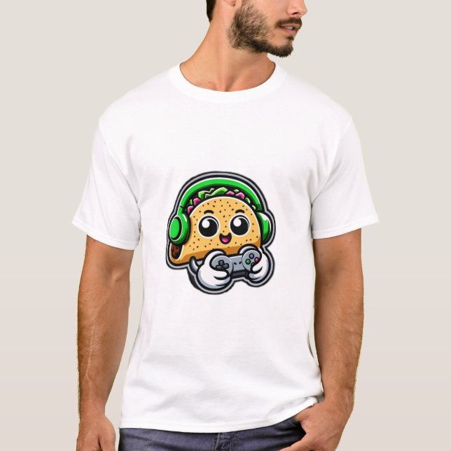 Pizza Gamer Vidéo T-Shirt (Vorderseite)