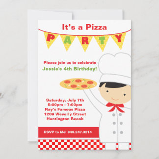 Pizza Geburtstagsparty Einladung