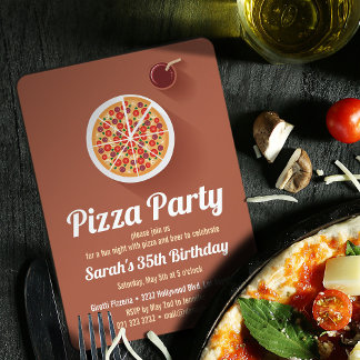 Pizza Geburtstagsparty Einladung