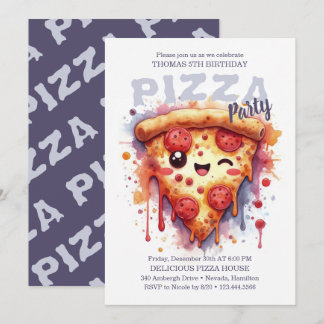 Pizza Geburtstagsparty Einladung