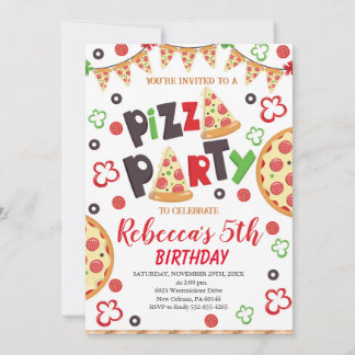 Pizza Geburtstagsparty, Spaß zum Geburtstag Einladung