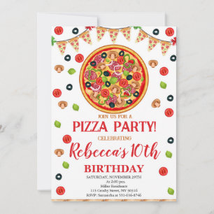 Pizza Geburtstagsparty, Spaß zum Geburtstag Einladung