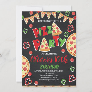 Pizza Geburtstagsparty, Spaß zum Geburtstag Einladung