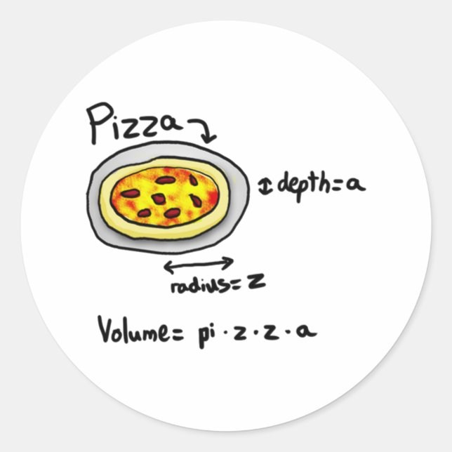 Pizza gelöst runder aufkleber (Vorderseite)