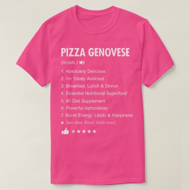 Pizza Genovese Definition Meaning Funny  T-Shirt (Design vorne)