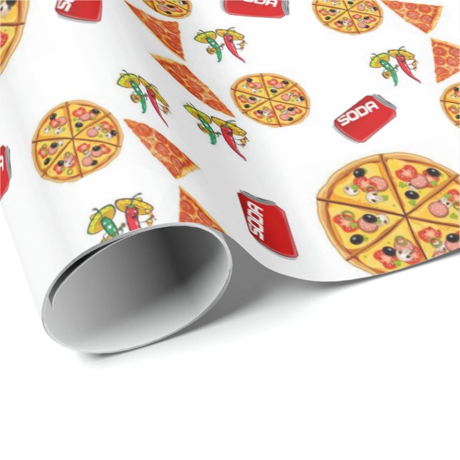 Pizza Geschenkpapier (Rolleneckpunkt)
