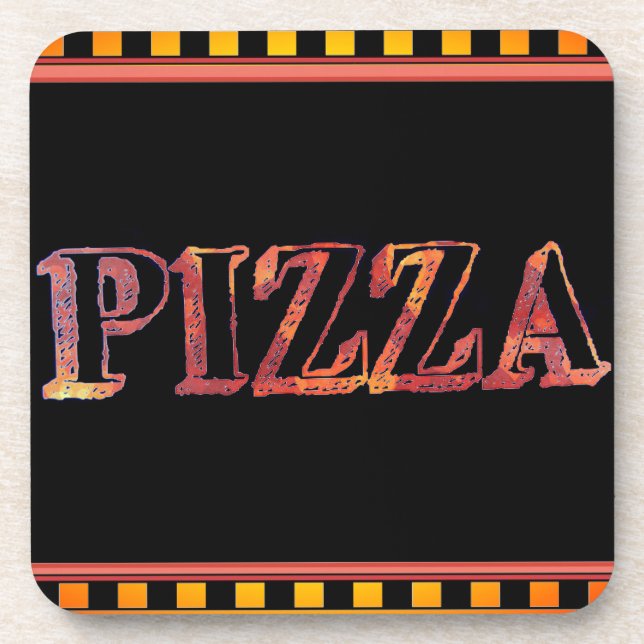 Pizza Getränke Coaster Getränkeuntersetzer (Vorderseite)