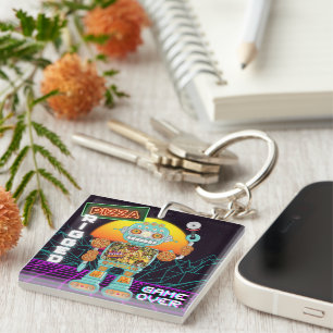 Pizza gezackt schlüsselanhänger