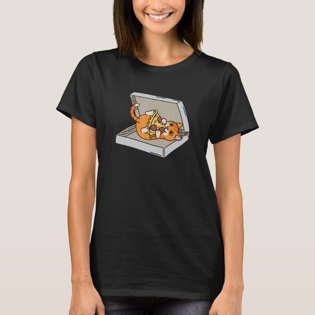 Pizza Ginger Cat Pet T-Shirt (Vorderseite)