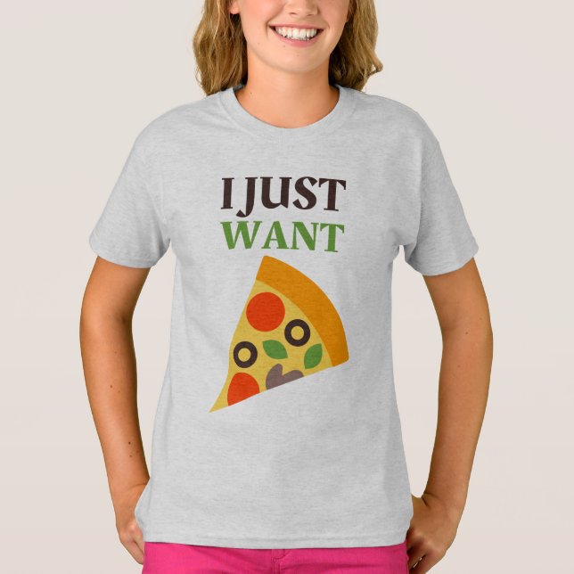 Pizza Girls' Hanes TAGLESS® T - Shirt (Vorderseite)