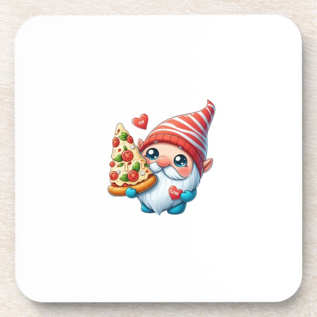 Pizza Gnome Getränkeuntersetzer (Vorderseite)