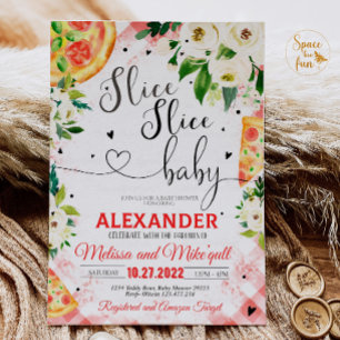 Pizza GRILLEN Baby Dusche Einladung Slice Slice Ba