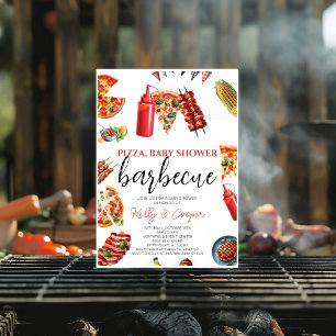 Pizza Grillen Sauce Babydusche Einladung