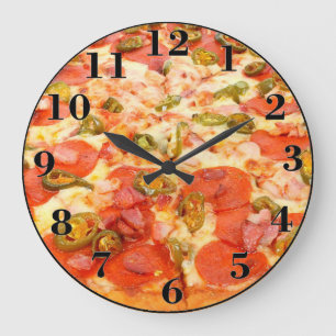 Pizza Große Wanduhr