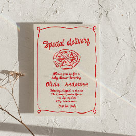 Pizza Hand Drawing Special Delivery Fun Kinderdusc Einladung