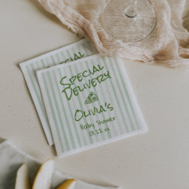 Pizza Hand Drawn Green Special Delivery Dusche Serviette