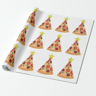 pizza hässlich Weihnachtsbaum lustig Geschenkpapier