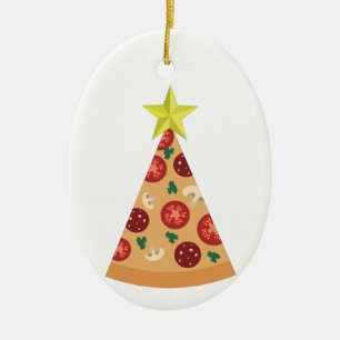 pizza hässlich Weihnachtsbaum lustig Keramik Ornament