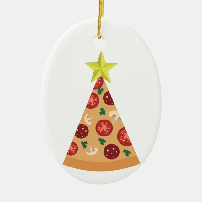 pizza hässlich Weihnachtsbaum lustig Keramik Ornament (Vorne)
