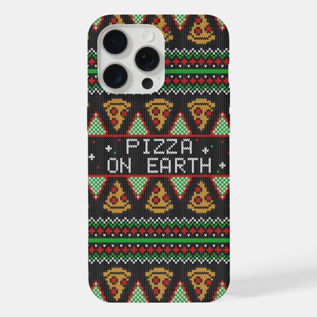 Pizza-Hässlicher-Weihnachtspullover iPhone Hülle (Rückseite)
