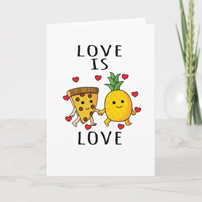 Pizza Hawaii Ananas Pizza Food Karte (Vorderseite)