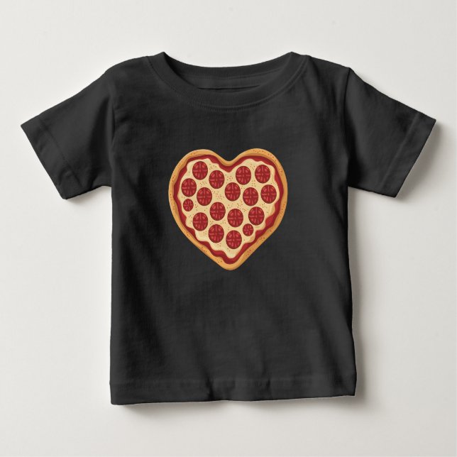 Pizza Heart Shaped Niedlich Valentinstag Baby T-shirt (Vorderseite)