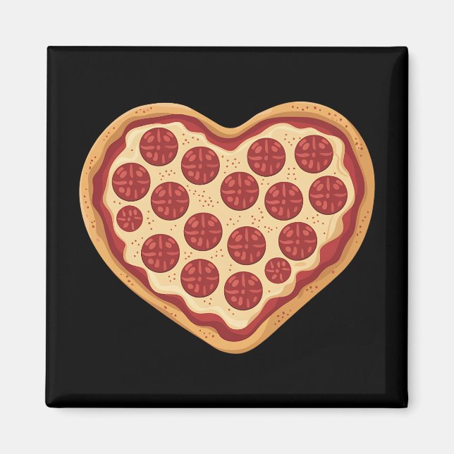 Pizza Heart Shaped Niedlich Valentinstag Magnet (Vorne)