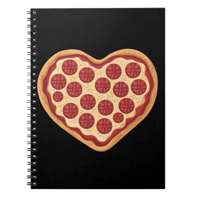 Pizza Heart Shaped Niedlich Valentinstag Notizblock (Vorderseite)