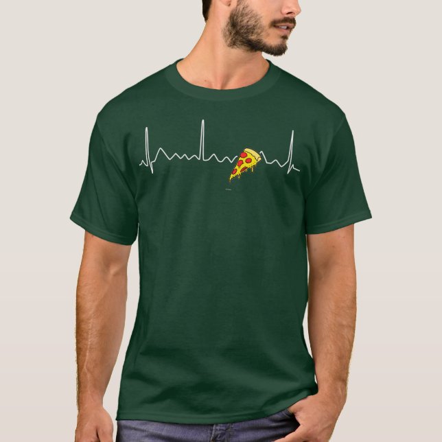 Pizza Heartbeat T-Shirt Funny Giods For Pizza Love (Vorderseite)