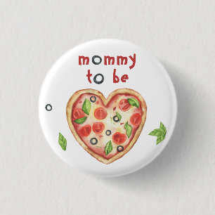 Pizza-Herz-Baby-Party - werdende Mutter Button