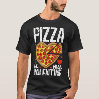 Pizza Herz Valentinstag Männer Frauen Pepperoni T-Shirt