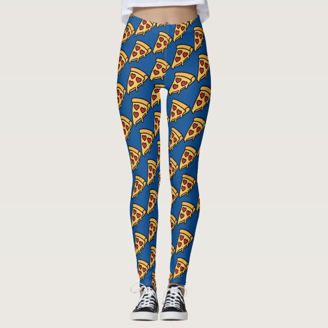 Pizza-Herzen-Muster Leggings (Vorderseite)
