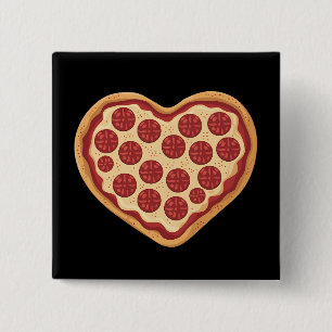 Pizza Herzförmig Süß Valentinstag Button