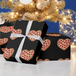 Pizza Herzförmig Süß Valentinstag Geschenkpapier