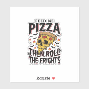 Pizza-Horror-Shirt Vintage-Gravur Filmnacht D Aufkleber