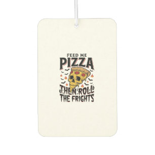 Pizza-Horror-Shirt Vintage-Gravur Filmnacht-D Autolufterfrischer