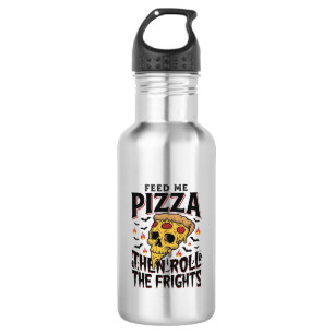 Pizza-Horror-Shirt Vintage-Gravur Filmnacht-D Edelstahlflasche