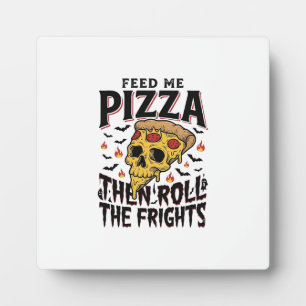 Pizza-Horror-Shirt Vintage-Gravur Filmnacht-D Fotoplatte