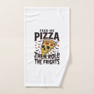 Pizza-Horror-Shirt Vintage Gravur Movie Night D Handtuch