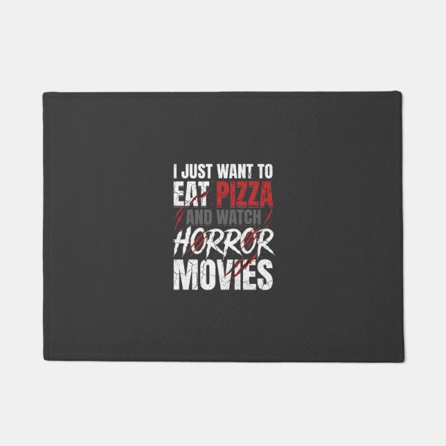 Pizza-Horrorfilme-Halloween-Design_1 Fußmatte (Vorderseite)