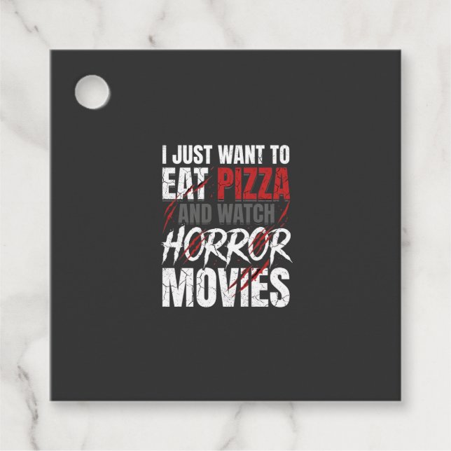 Pizza-Horrorfilme-Halloween-Design_1 Geschenkanhänger (Vorderseite)