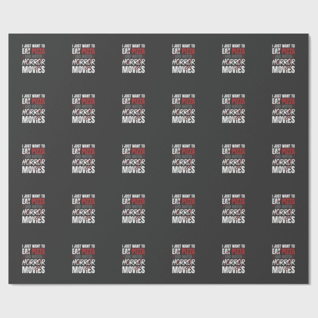 Pizza-Horrorfilme Halloween-Design_1 Geschenkpapier (Flach)