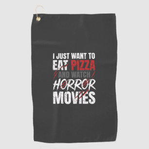 Pizza-Horrorfilme-Halloween-Design_1 Golfhandtuch